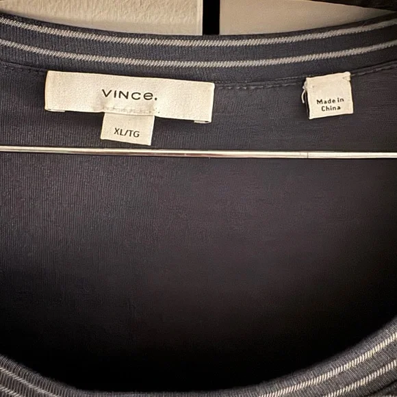 Vince Gray and White Sheath Dress Short Sleeve Crew Neck - Picture 6 of 8